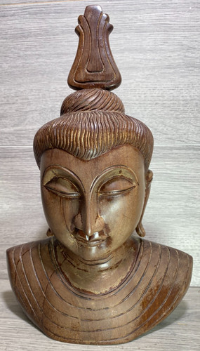 Wooden buddha head sculpture - head,
