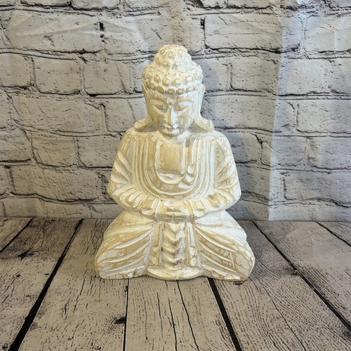 30cm white meditating buddha - 30cm,