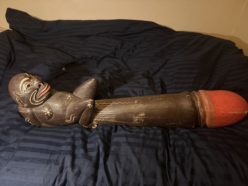 Giant wooden phallus monkey - &,