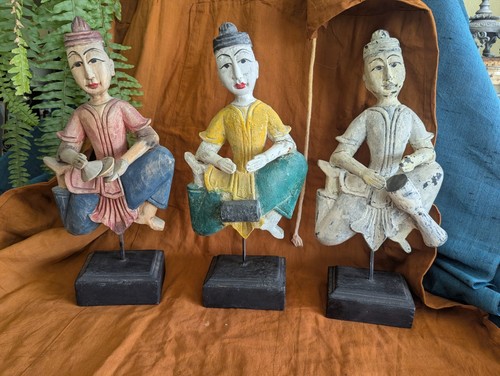 Vintage carved wood thai - vintage,