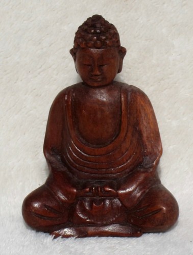 Wooden seated buddha - seated, 10cm